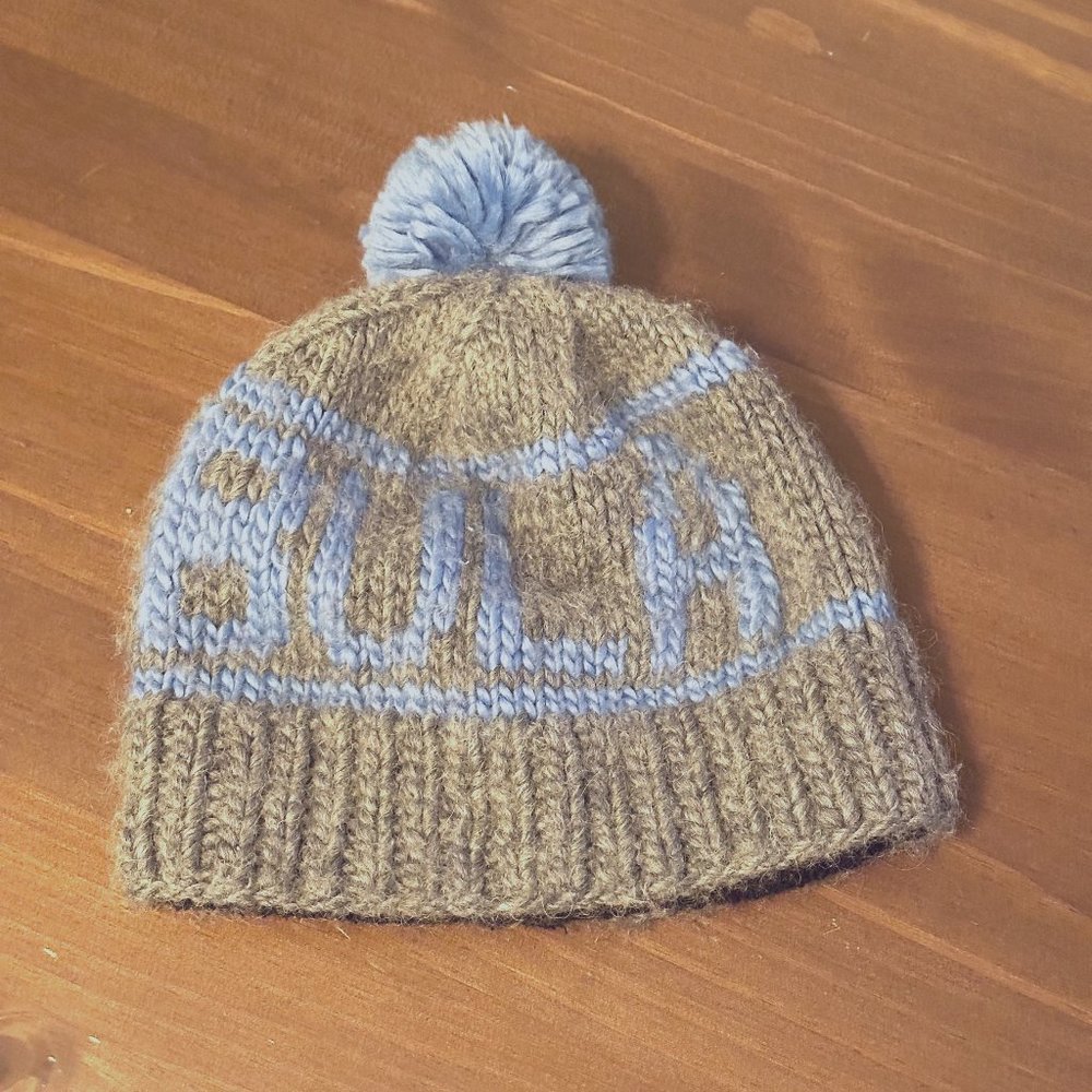 BULA Men's Women's OS Knit Pom Knitted Wool Blend Winter Ski Hat Beanie GREY